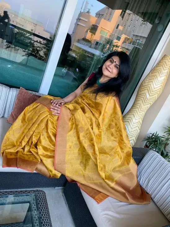 Navratri in Yellow Saree