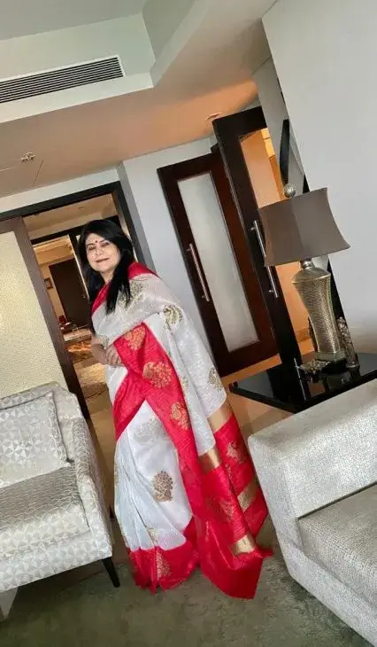 Navratri in White Saree
