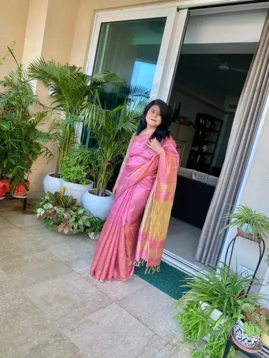 Navratri in Pink Saree