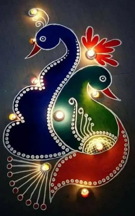 Peacock Rangoli Image